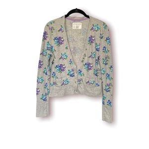 y2k grey floral cardigan from Aeropostale! - XL